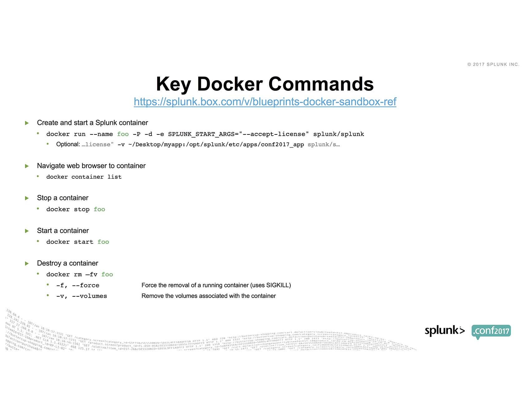 Hands on Lab: Sandboxing with Splunk with Docker (from .conf2017)