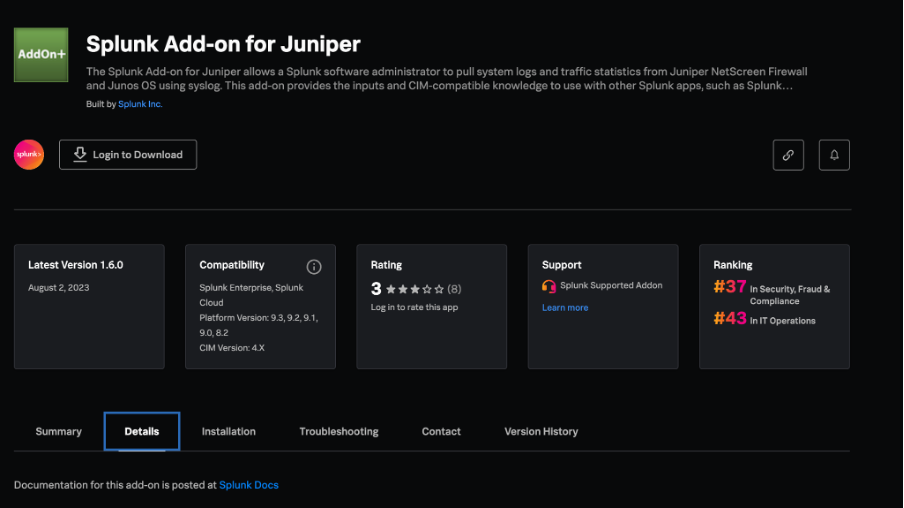 Splunk Add-on for Juniper