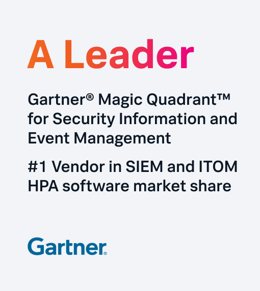 A Leader Gartner Magic Quadrant for Security Information and Event Management.  #1 Vendor in SIEM and ITOM HPA software market share